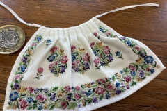 C18th apron, based on an example from the Metropolitan Museum, NY; 2020