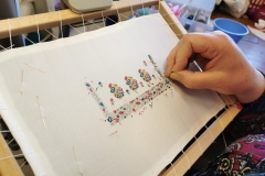 Working on Met Museum Apron, March 2020