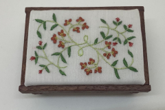 \'Orange Blossom\' footstool  - close-up, 2021