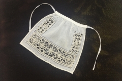 Miniature Ruskin-lace apron; 2019