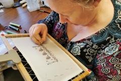 Working on Miniature Apron, March 2020